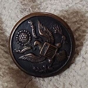 Vintage U.S. Military Brass Great Seal Button – Eagle Crest 7/8” WWII Style